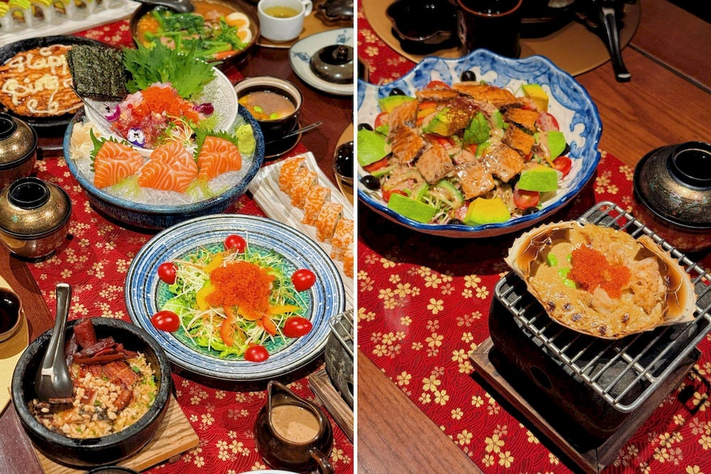 The menu at New Sake includes Japanese traditional food like grilled crab, Unadon (the grilled eel rice bowl)
